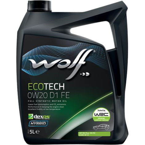 Моторное масло Wolf EcoTech 0W-20 D1 FE, 5л  (WOLF: 161045)